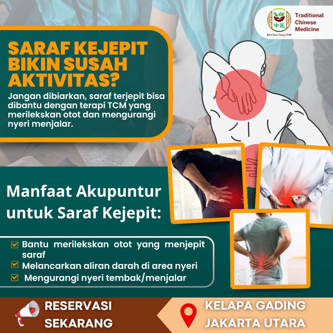 Ben Cao Tang - Griya Sehat & Herbal TCM Facebook ad: Saraf Kejepit? Akupuntur Bantu Atasi Tanpa Operasi!