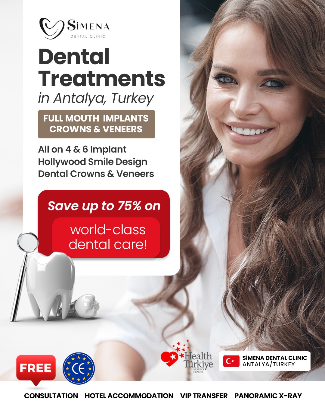 Simena Dental Clinic Facebook ad: Quality smiles. Affordable care.