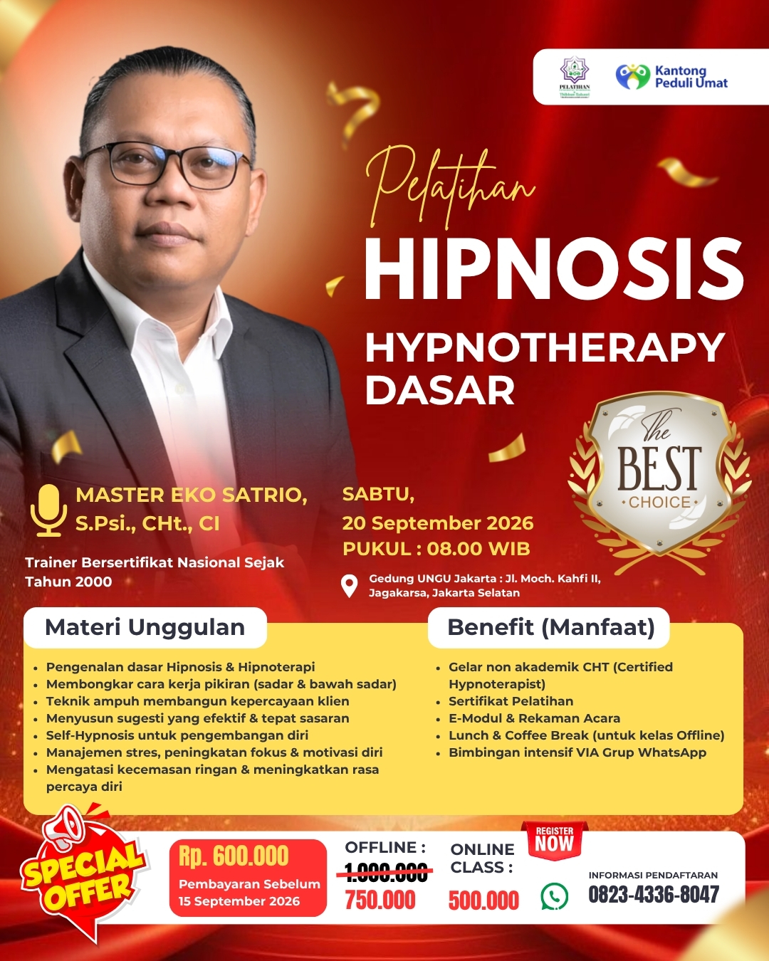 Pelatihan Pengobatan Tradisional & Thibbun Nabawi Facebook ad: Pelatihan Hipnoteraphy Dasar