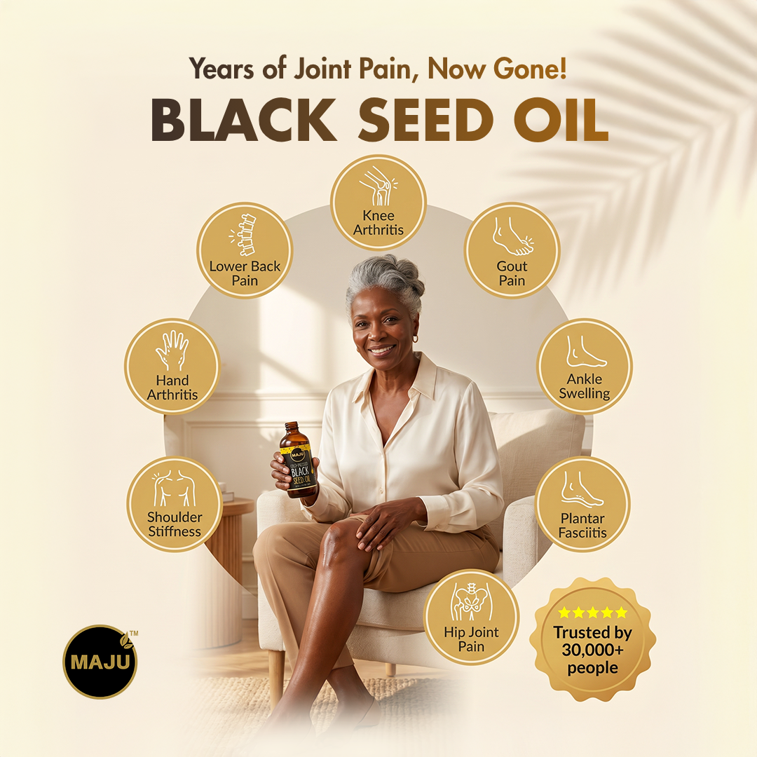 Maju Superfoods Facebook ad: Natural Relief for 8 Joint Pain Types
