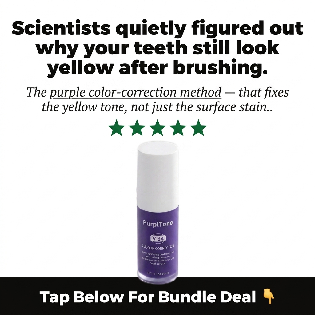 PurplTone Facebook ad: Why your teeth look yellow even after brushing.