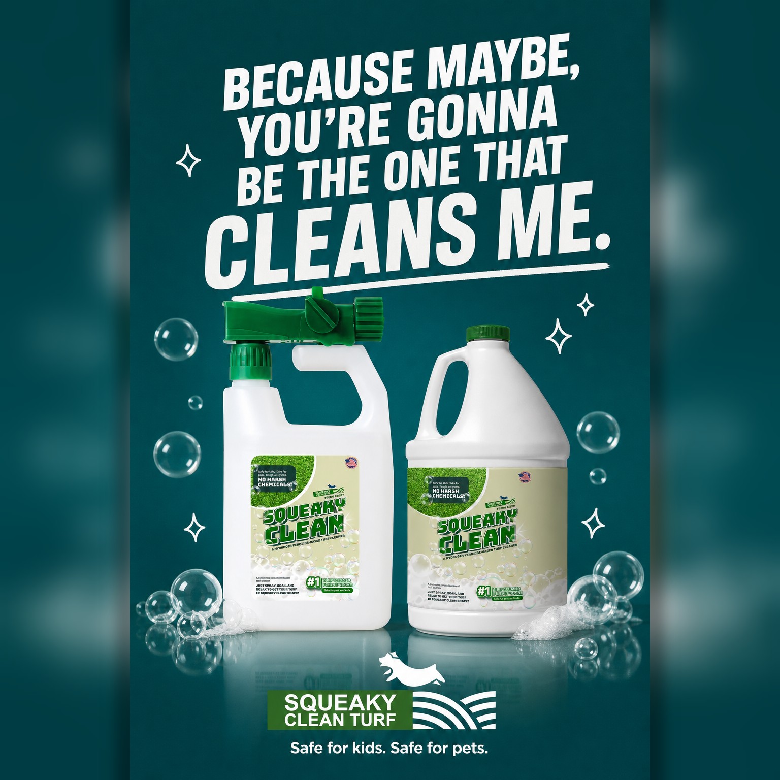 Squeaky Clean Turf Cleaner Facebook ad from Aug 18, 2026