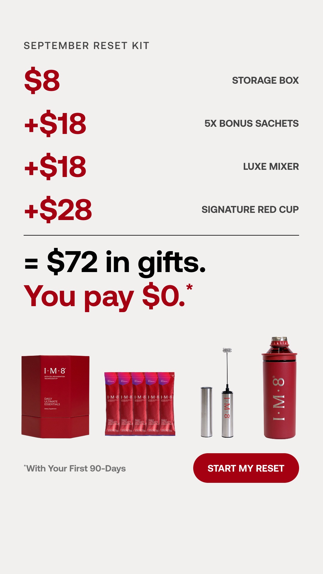 The Dodo Facebook ad: Free IM8 Welcome Kit With Subscription