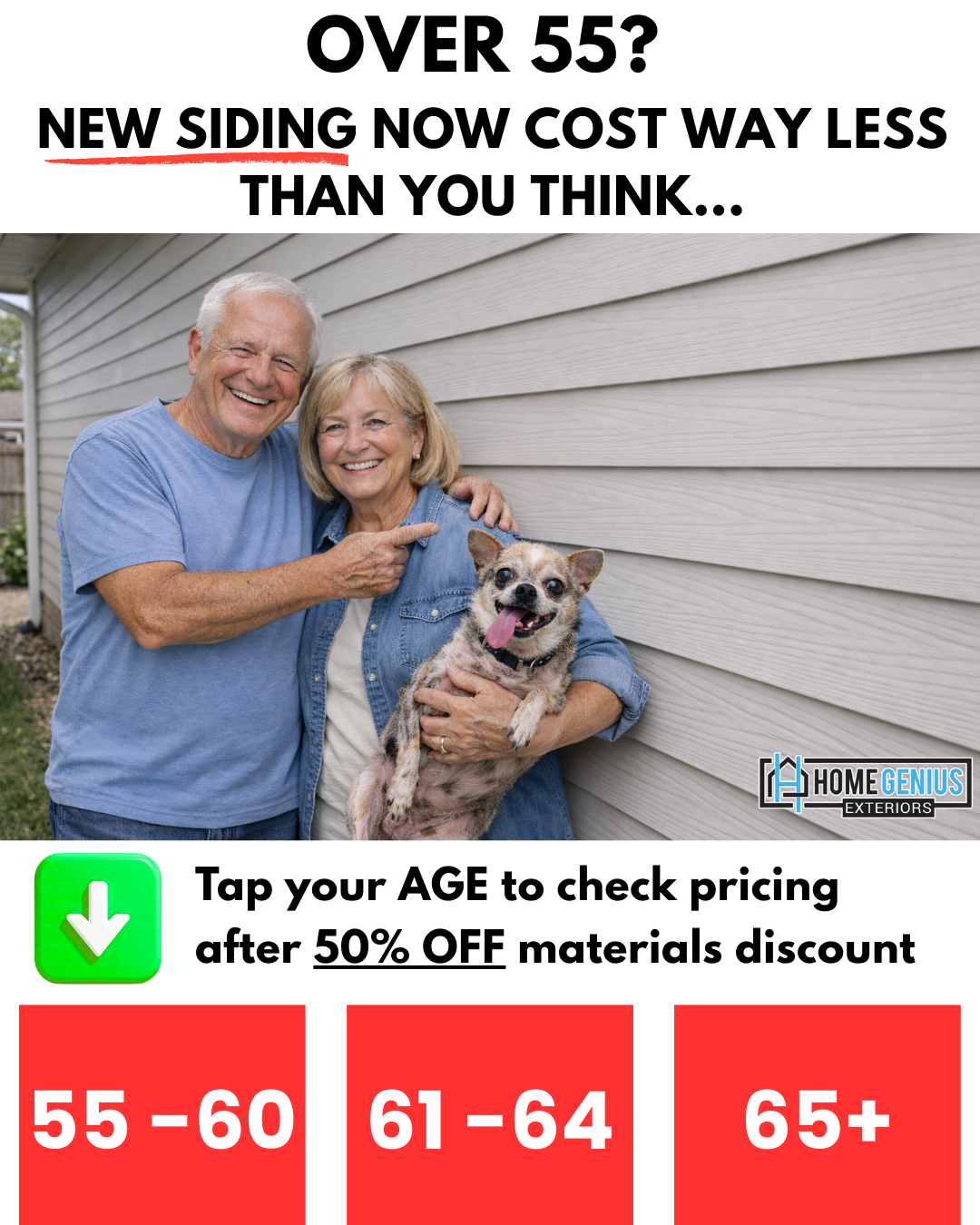 Home Genius Exteriors Facebook ad