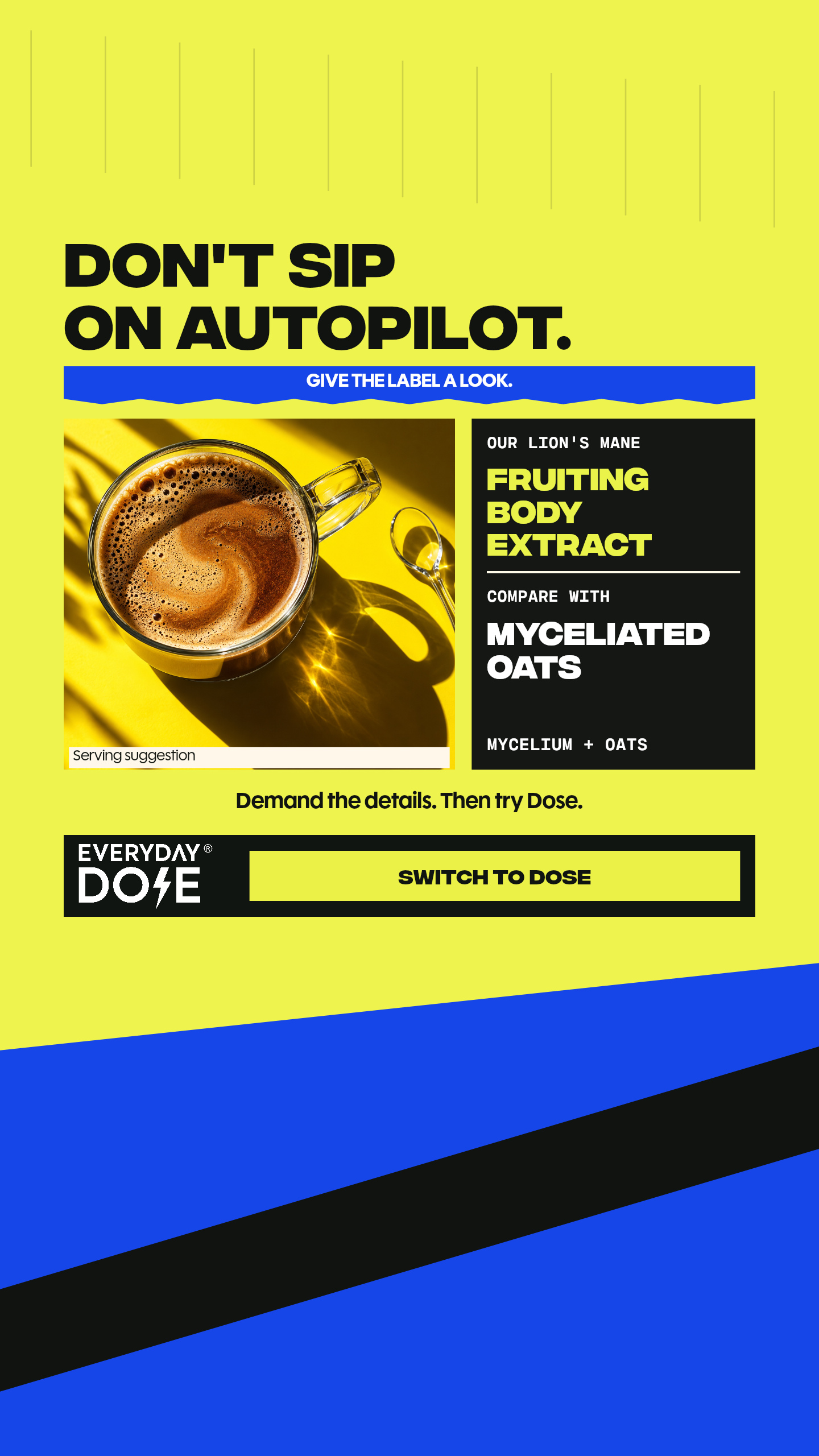 Everyday Dose Facebook ad: Pour Yourself Coffee That Does More