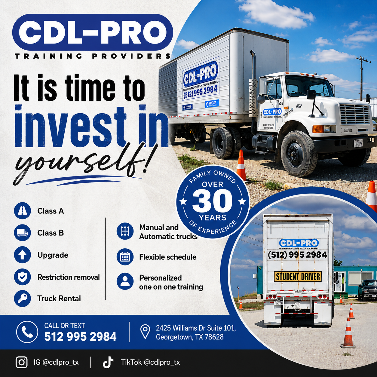 CDL-PRO Facebook ad: CDL Training School
