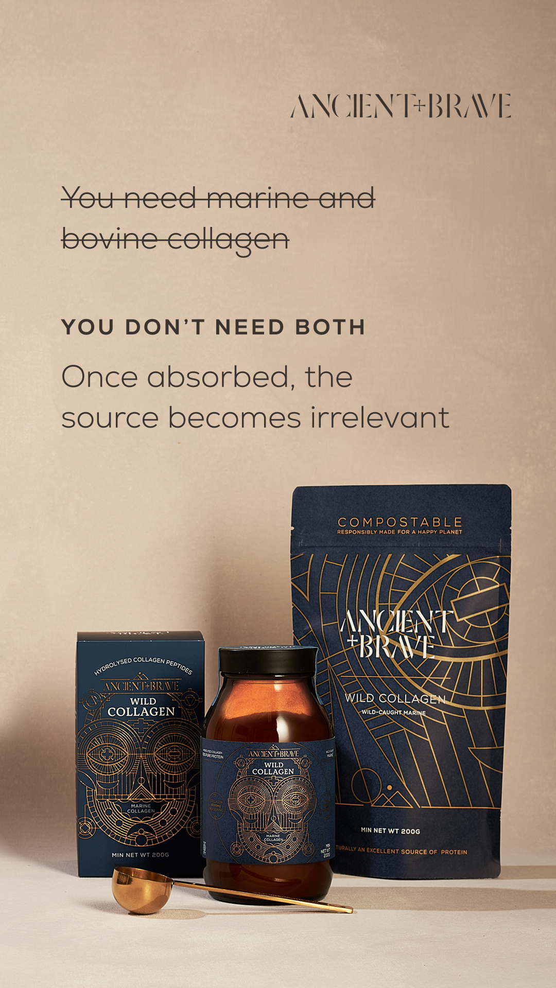 Ancient + Brave Facebook ad: Get 20% Off + Ritual Scoop