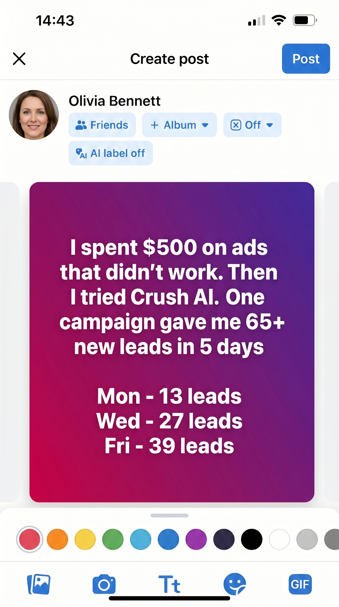trycrush.ai Facebook ad