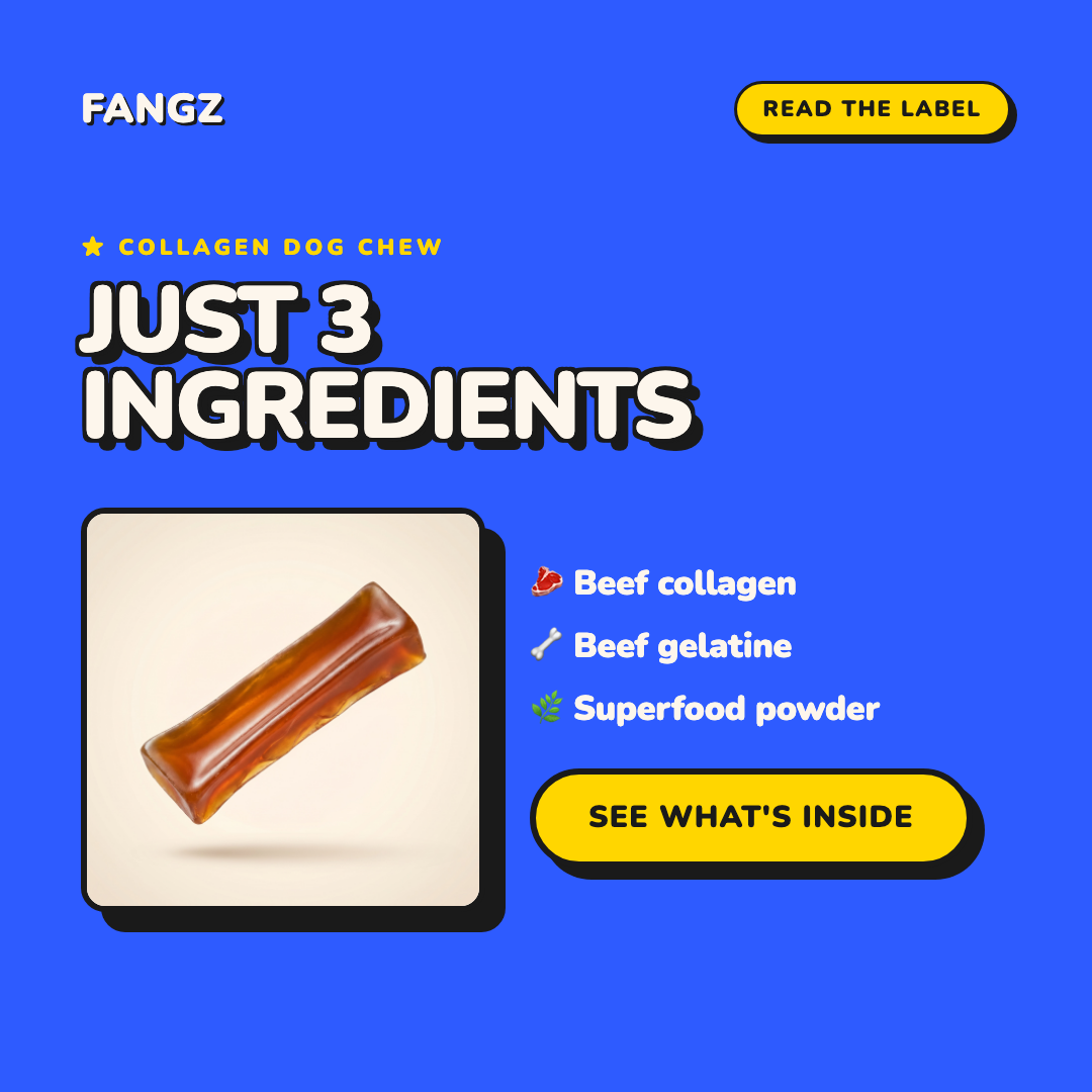 FANGZ Dog Chews Facebook ad: Read every ingredient on the label