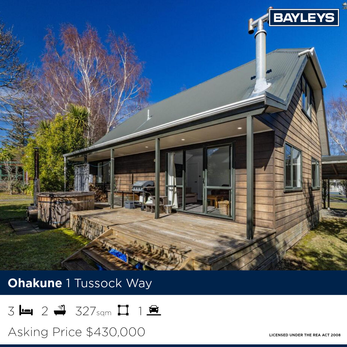 Bayleys Ruapehu Facebook ad: Tussock Way hideaway