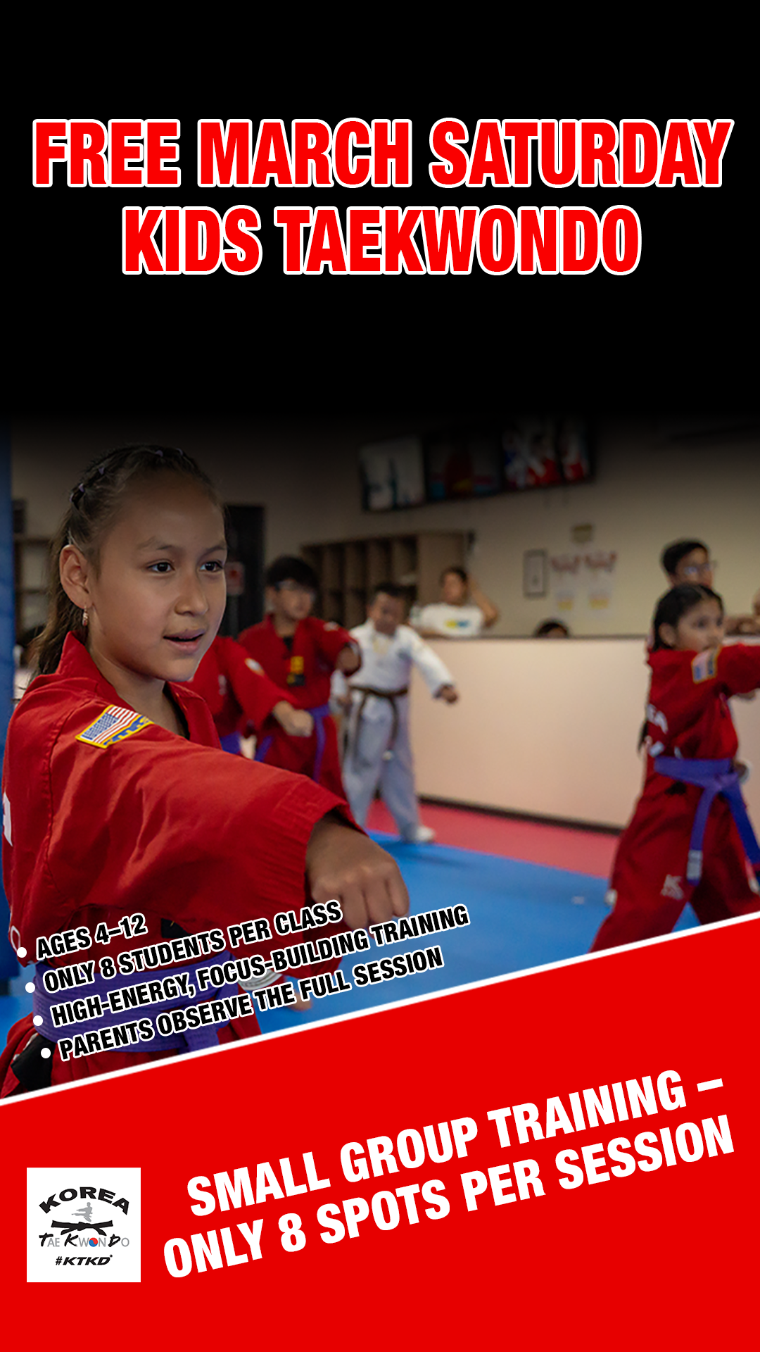 Korea Taekwondo - KTKD Dublin Facebook ad from Mar 5, 2026