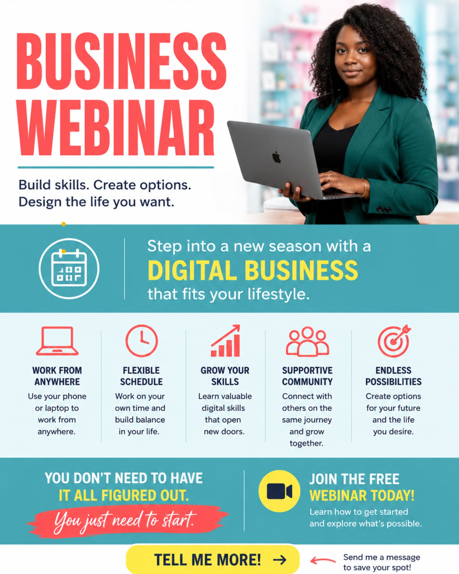 Sylvia,s digital hub Facebook ad: Free webinar: Discover our done-for-you system.