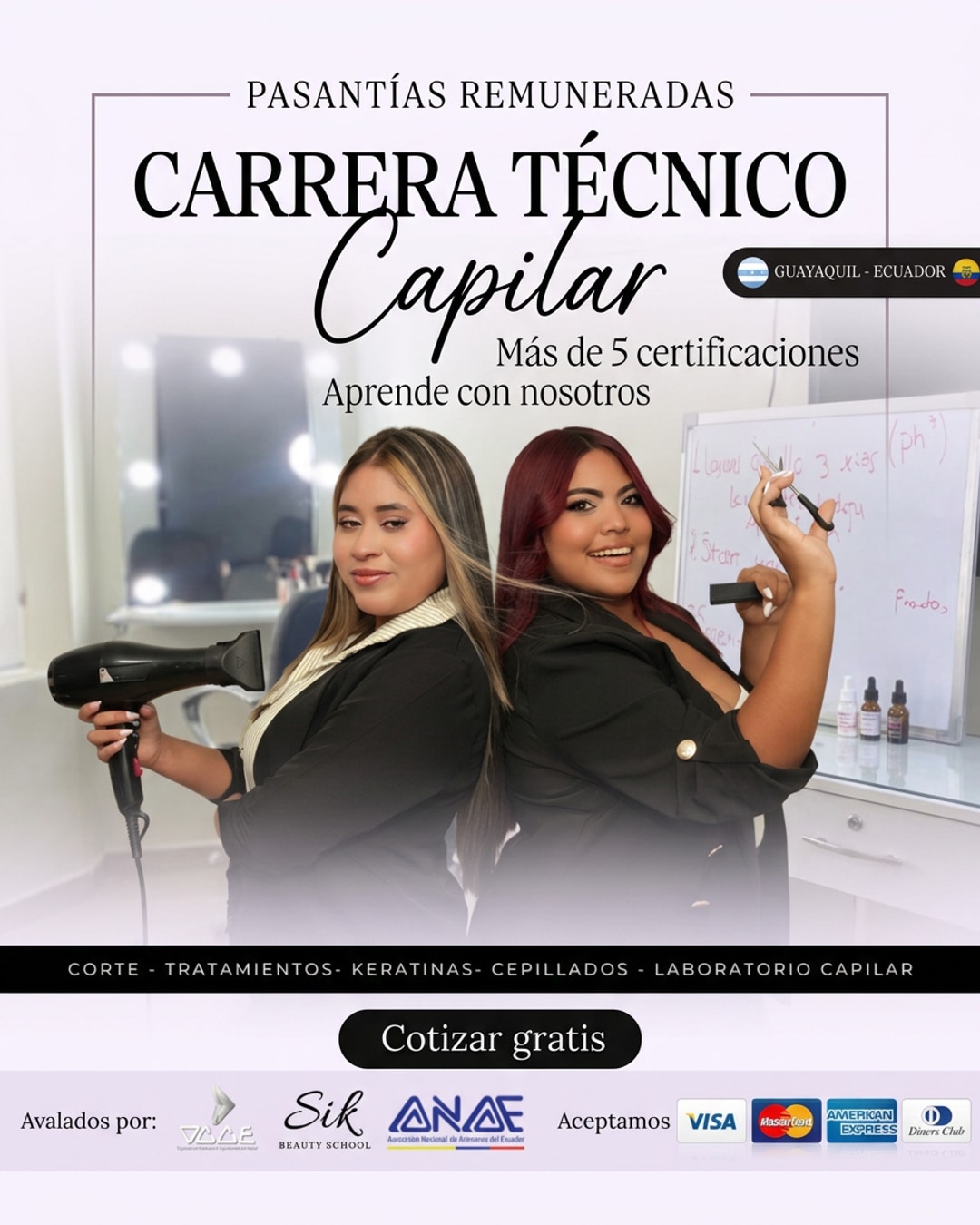 Sik academia de belleza Facebook ad: ¿Lista para dejar de soñar y empezar a crecer…