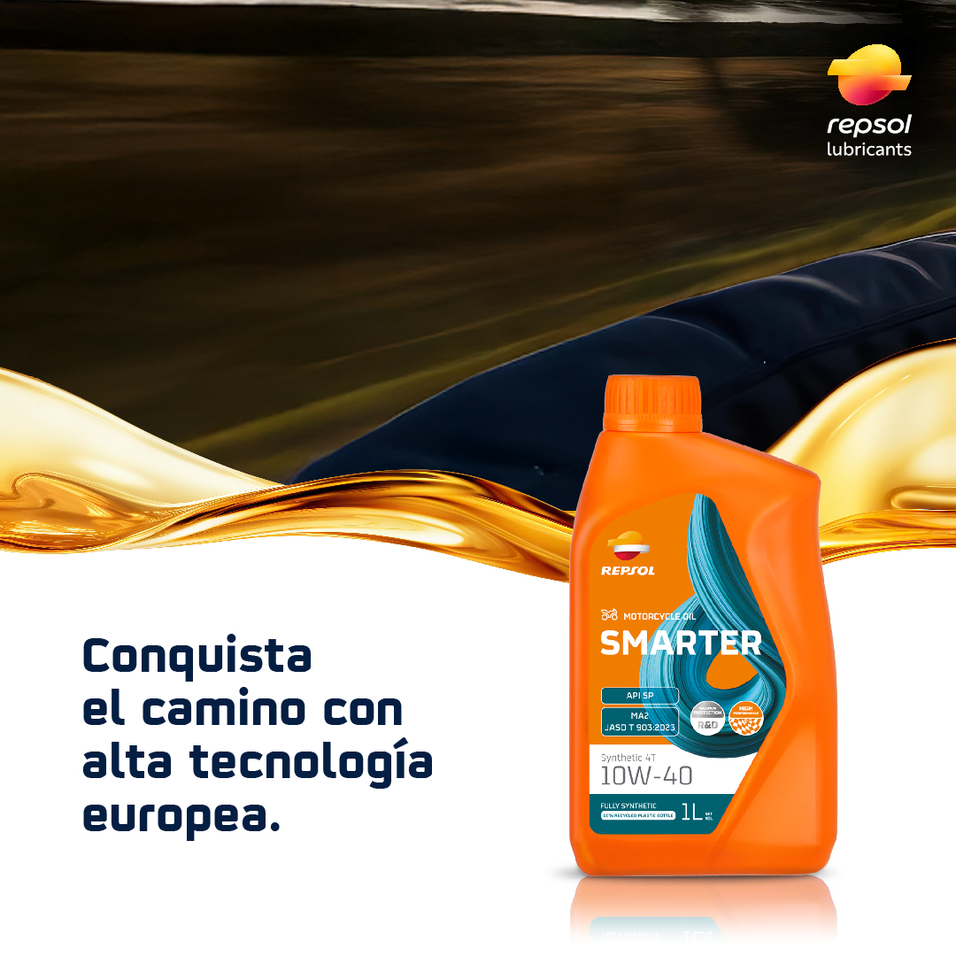 Repsol Lubricants Colombia Facebook ad: Conquista el camino con alta tecnología europea…