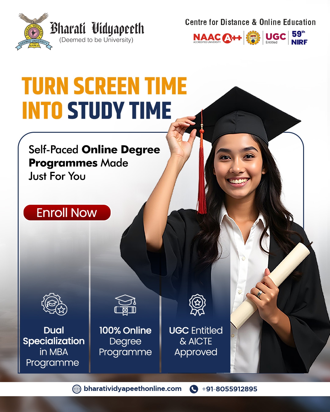 Bharati Vidyapeeth Center for Distance & Online Education Facebook ad