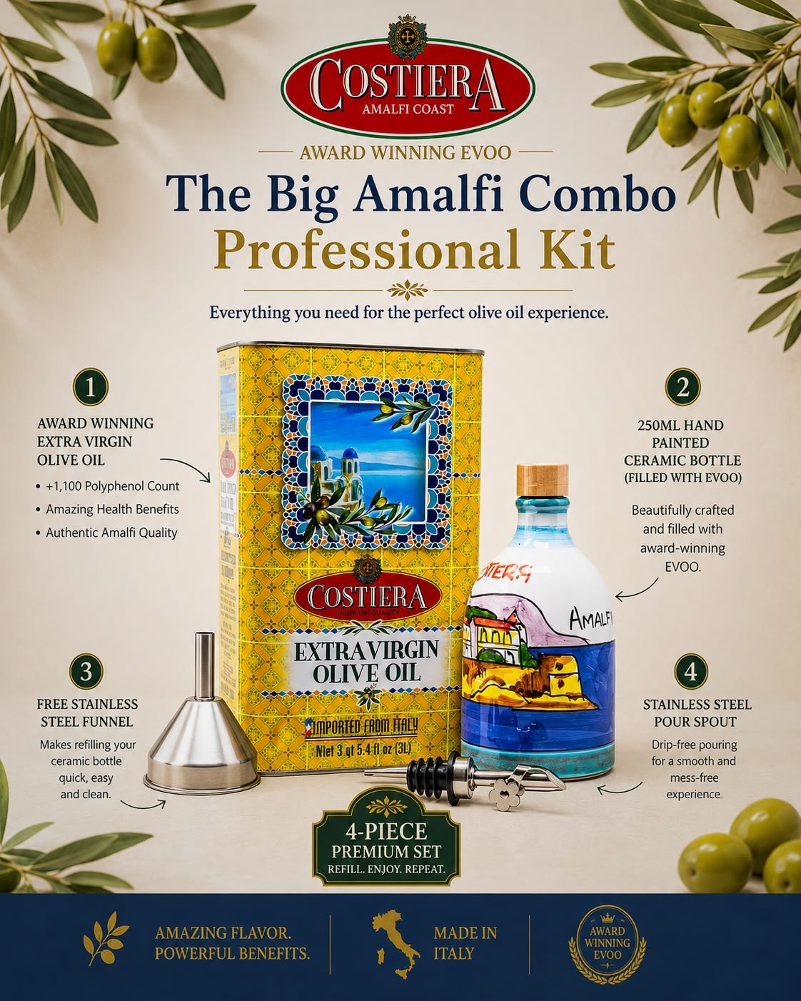 Costiera Facebook ad: The Ultimate Olive Oil Professional Kit