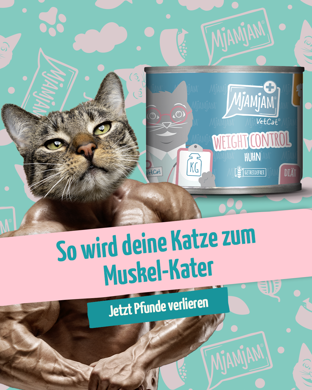 MjAMjAM Petfood Facebook ad: Katze krank? VetCat füttern!
