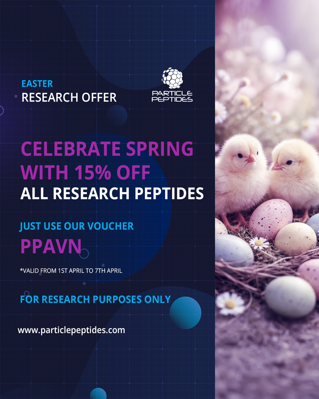 Particle Peptides Facebook ad: Easter Research Offer