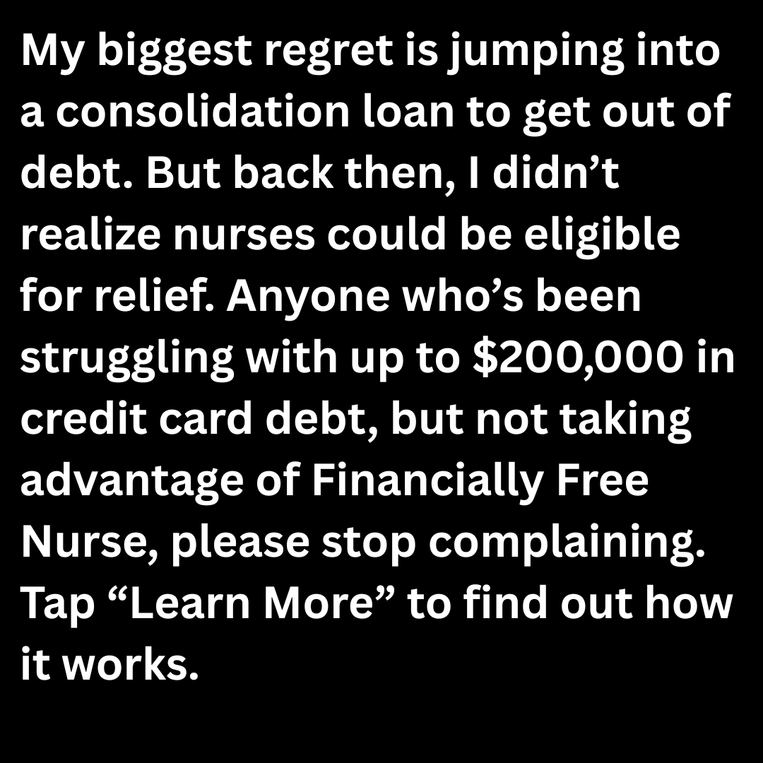 Financially Free Nurse Facebook ad