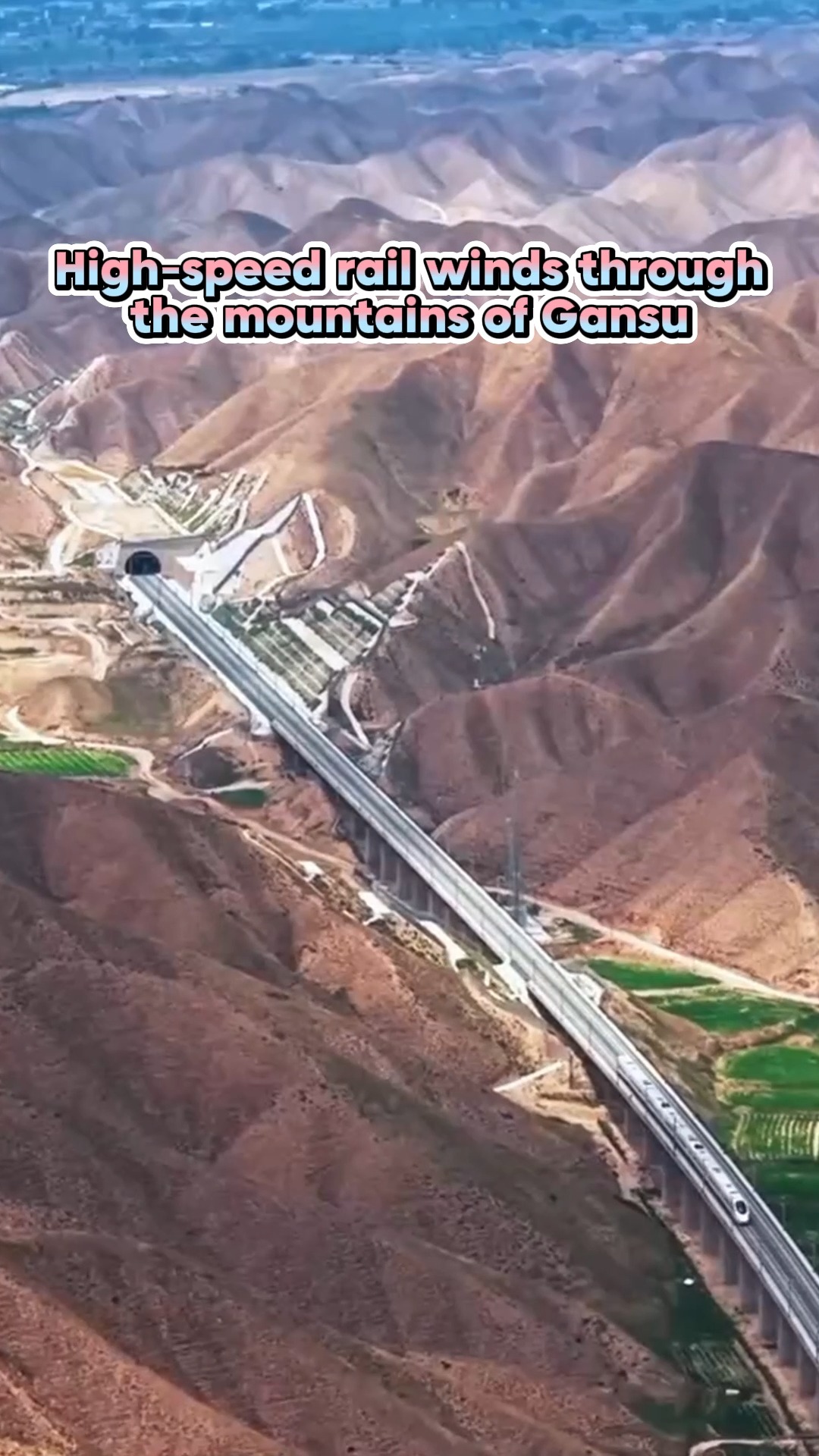 China Box Facebook ad: High-speed rail winds through the mountains of Gansu
