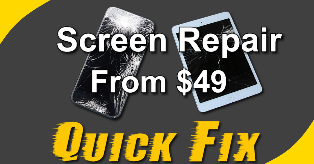 Quick Fix - Computer & Phone Repairs Townsville Facebook ad: Huge Discount On iPhone and iPad Screen Replacement.