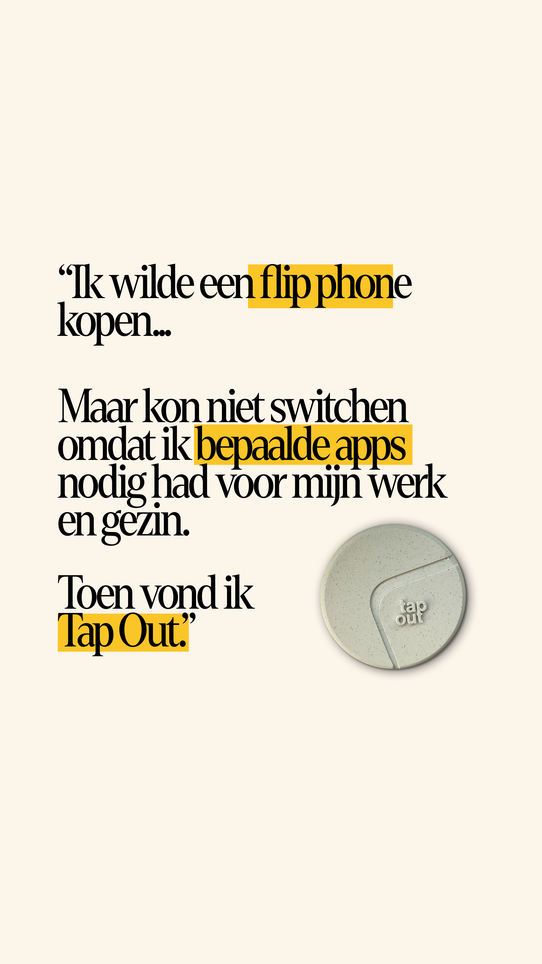 Tap Out Facebook ad