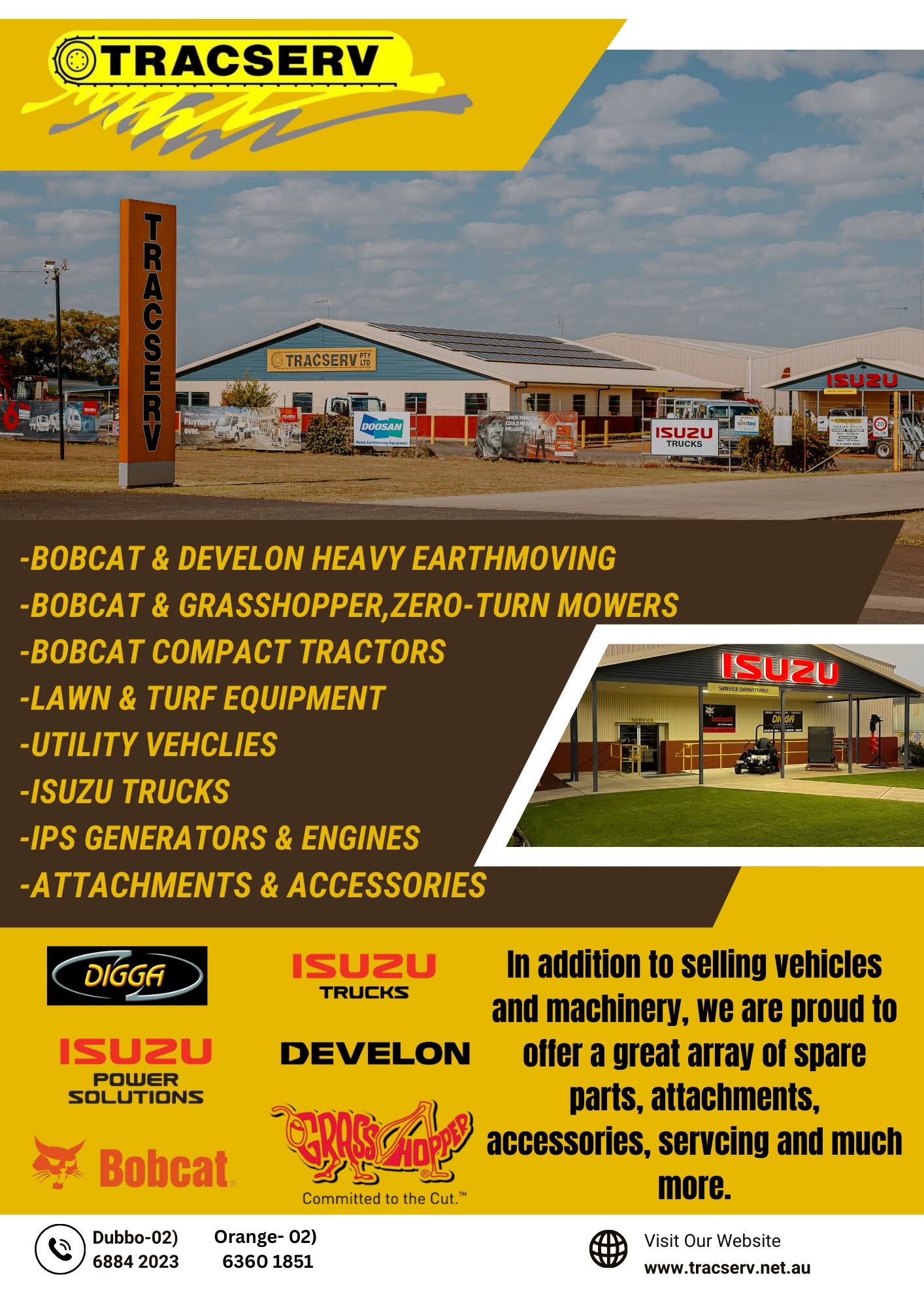 Tracserv Dubbo-Orange Facebook ad: Get the best equipment for your toughest jobs!