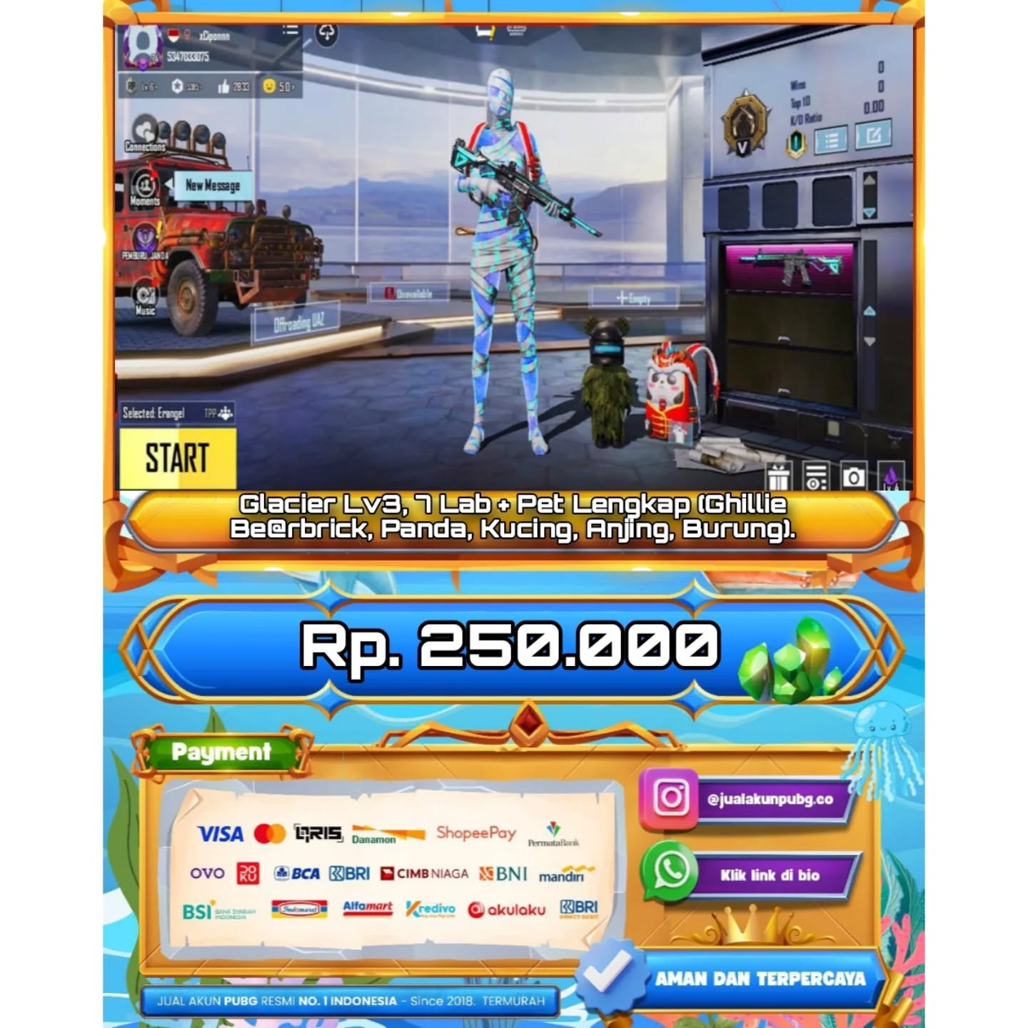 jualakunpubg.co Facebook ad: TERSEDIA