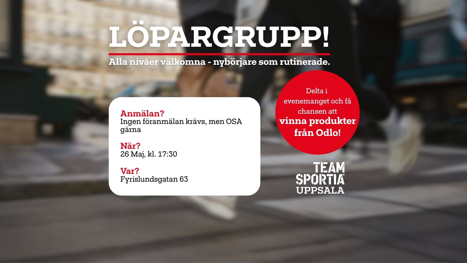 Team Sportia Uppsala Facebook ad: Löpning med Team Sportia Uppsala x Odlo
