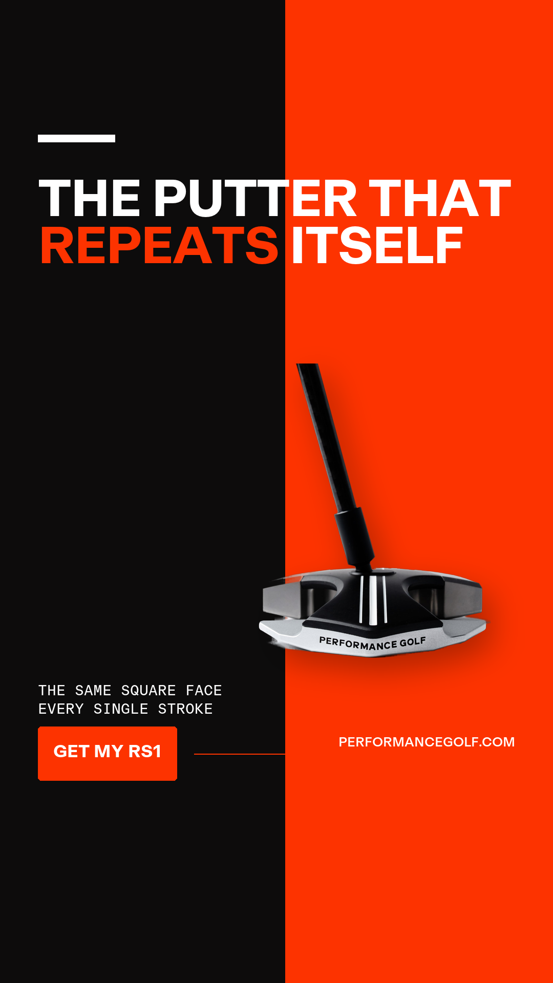 Performance Golf Facebook ad