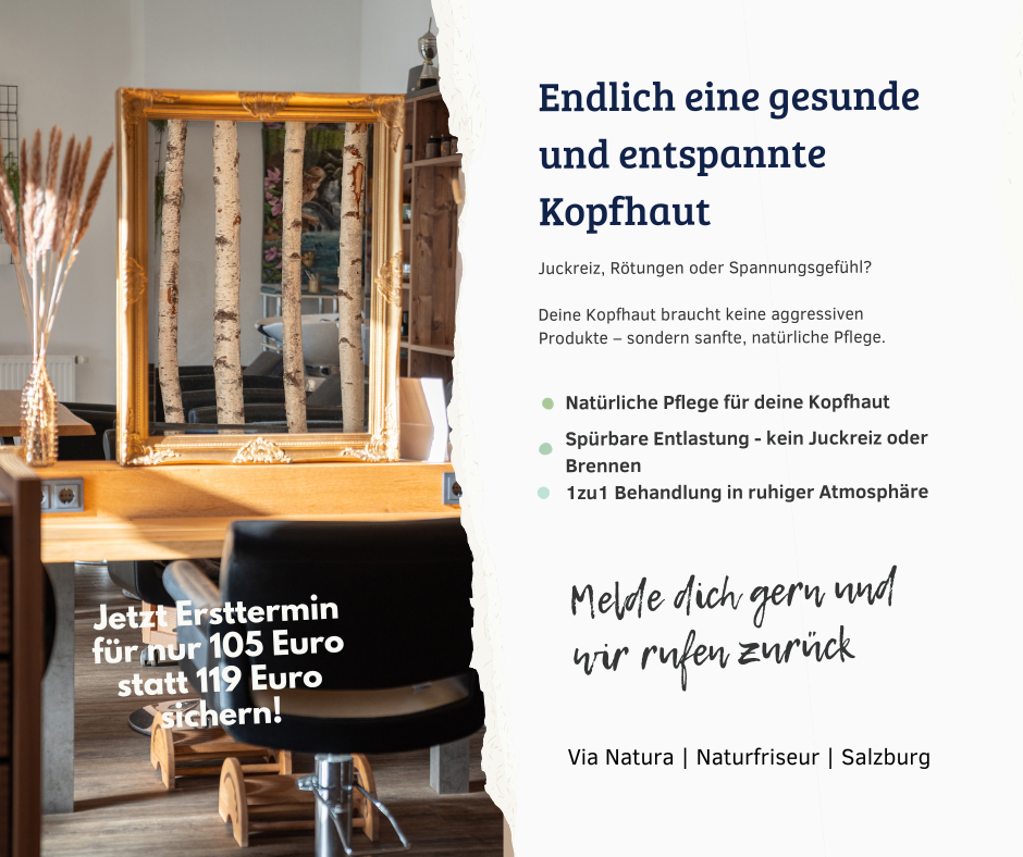 Via Natura - Naturfriseur Salzburg Facebook ad: Starte deinen Weg zu schönem Haar