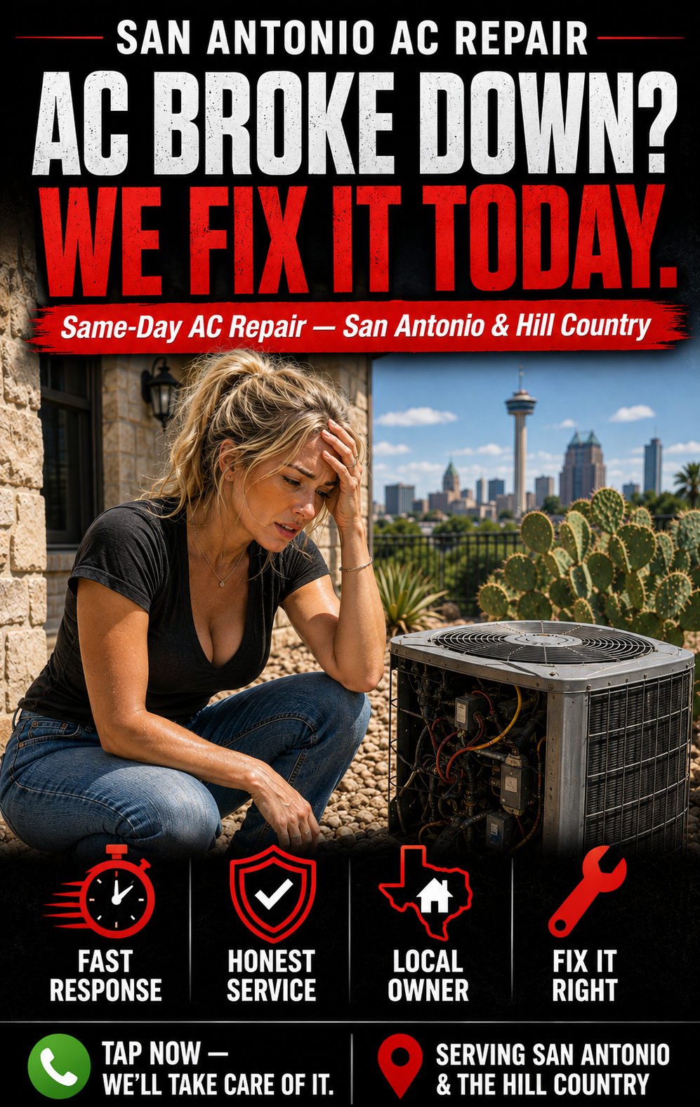 Home Comfort Co. Heating and Air Facebook ad: Your Fans Are Lying To You, Your AC Needs A Real Fix