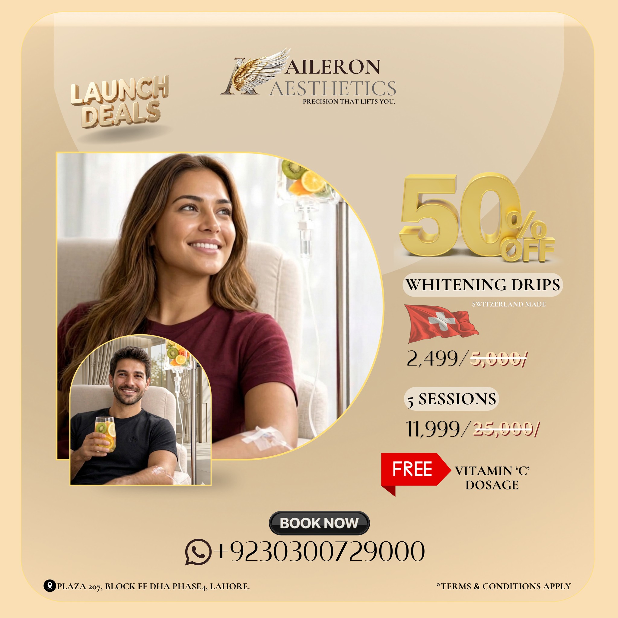 Aileron Aesthetics Facebook ad: Lahore, We Just Launched & Everything is 50%…