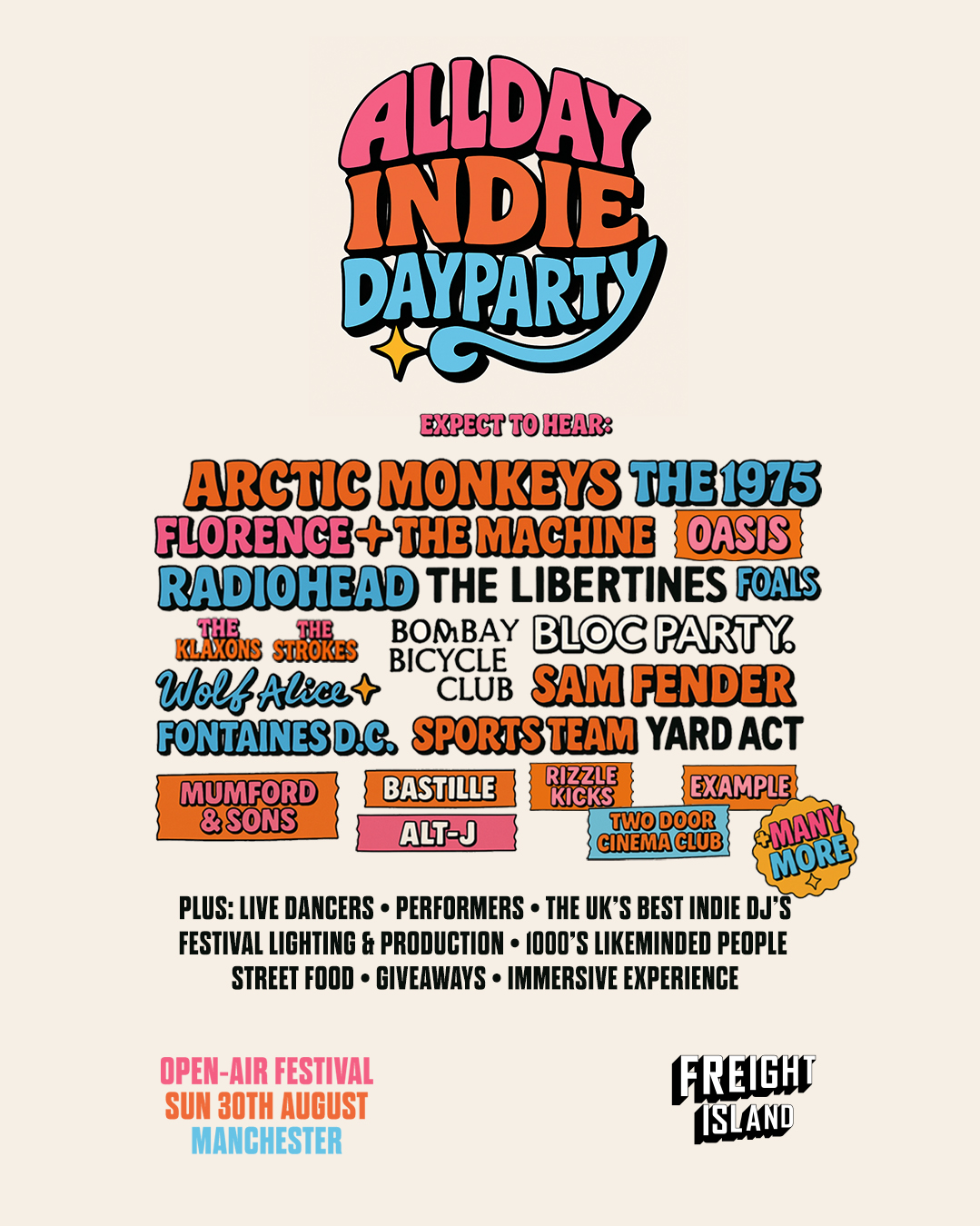 Allday Indie Festival Facebook ad: Allday Indie Outdoor Festival - Manchester at Freight Island