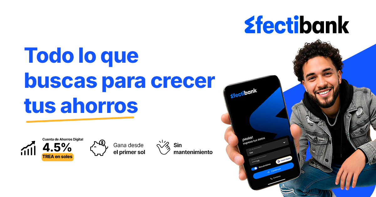 Efectibank Facebook ad: Tus ahorros crecen