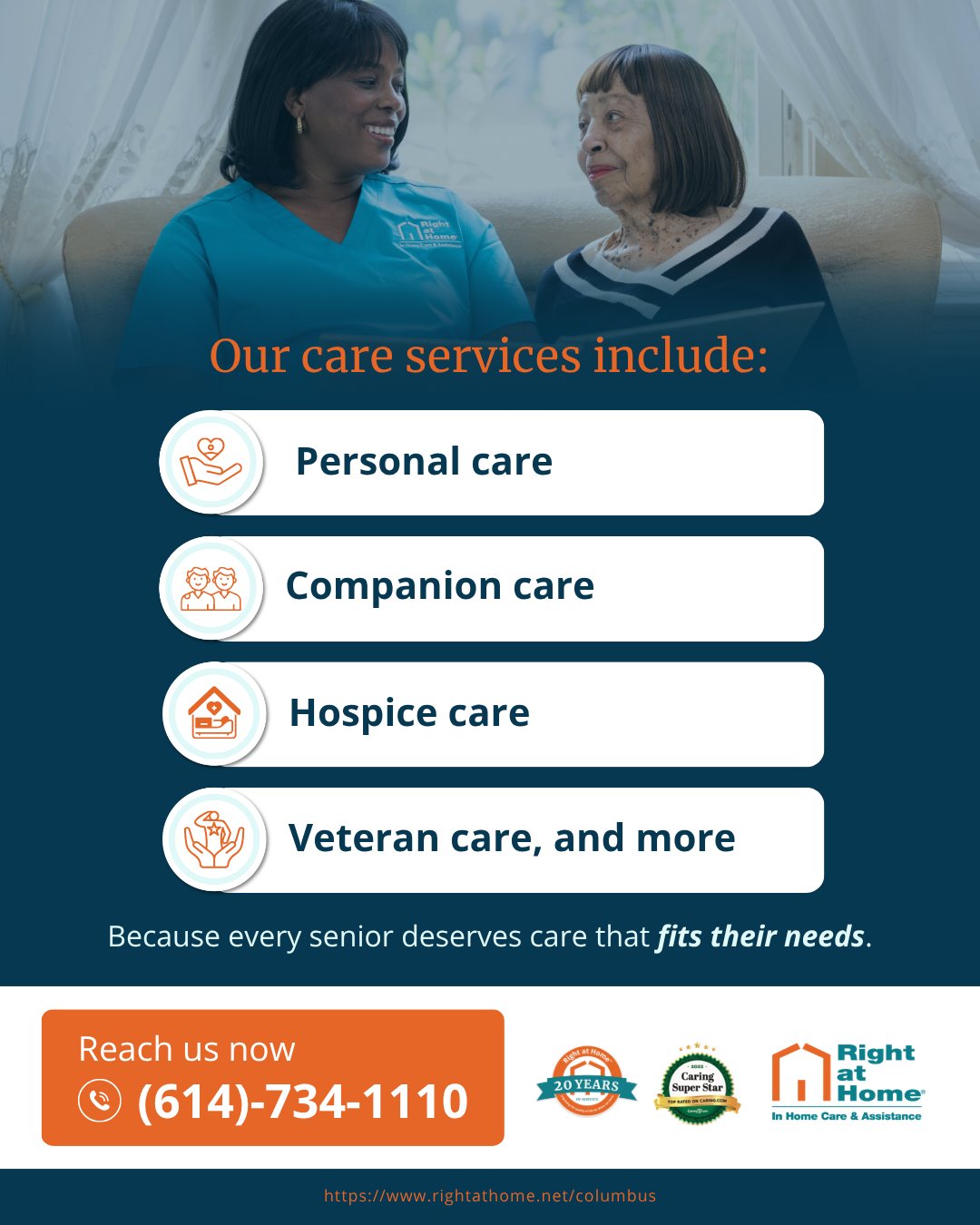 Right at Home Facebook ad: Senior Home Care | Caregiver Services | Right at Home of…