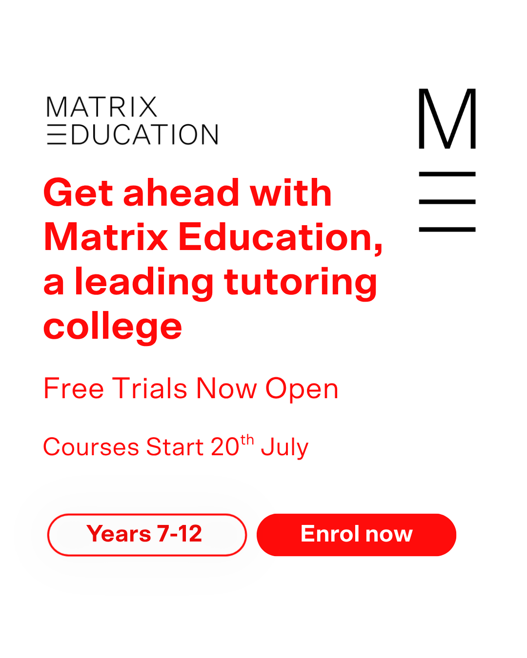 Matrix Education Facebook ad