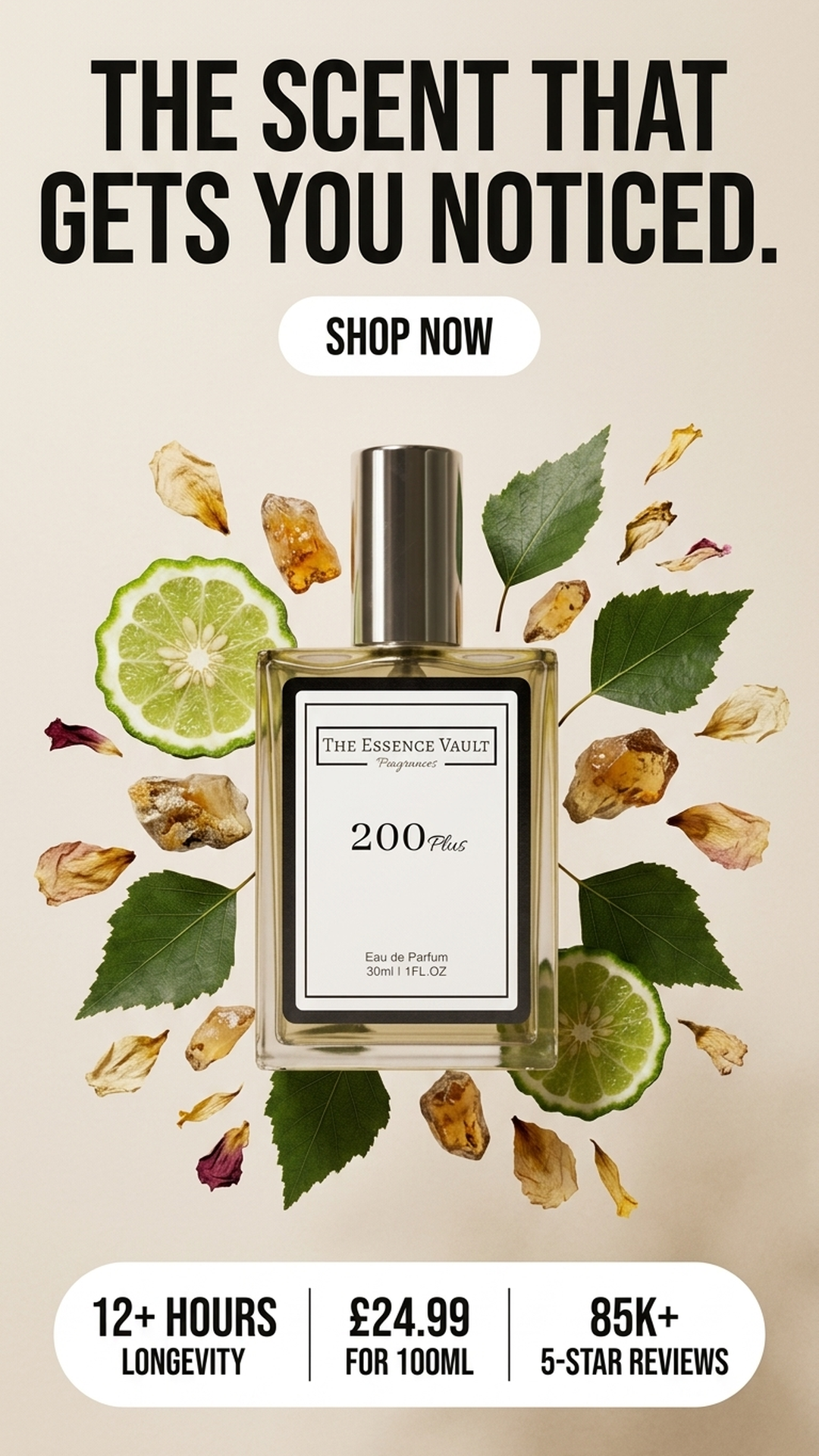 The Essence Vault Facebook ad from Mar 24, 2026