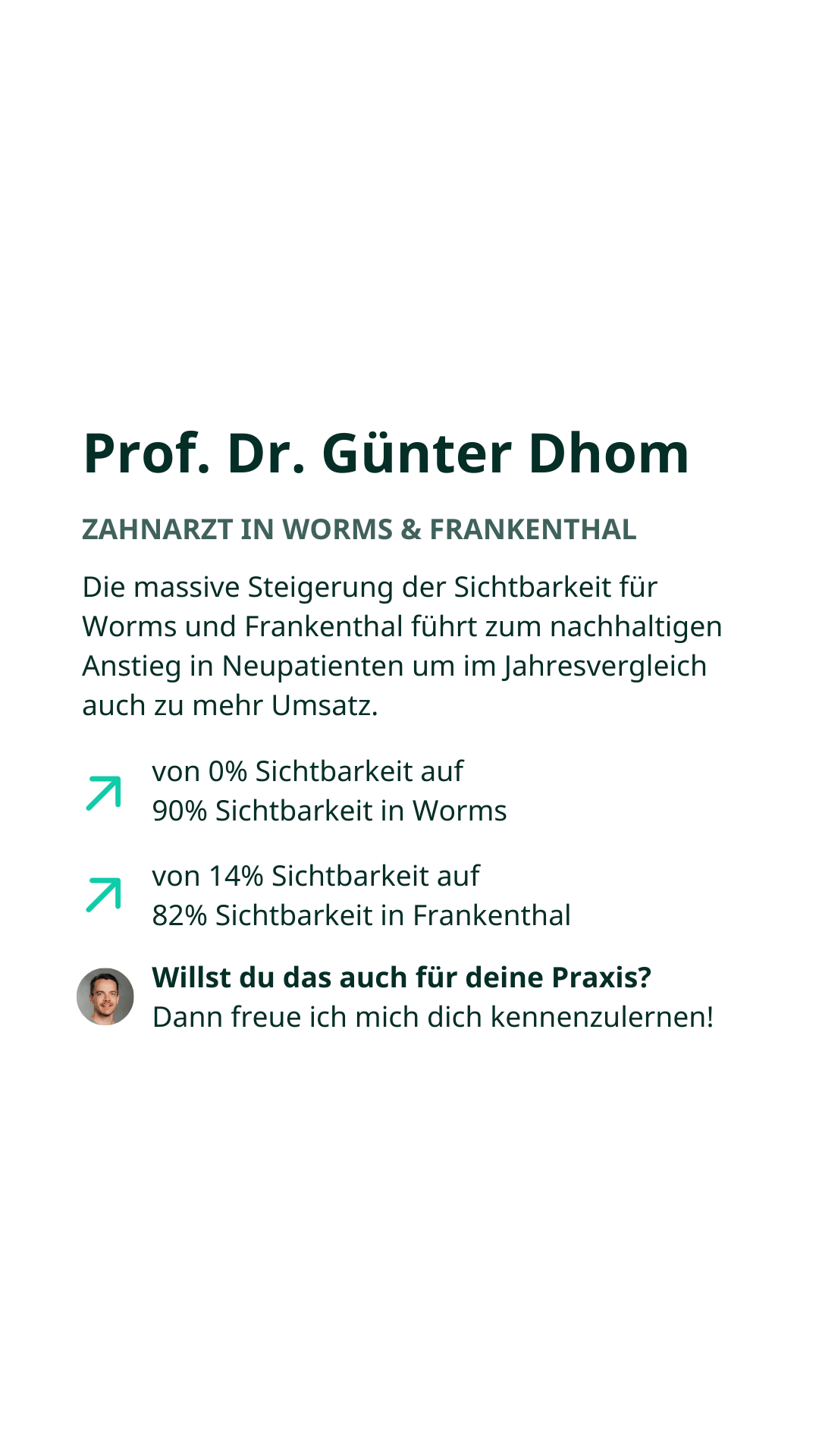 BookedoutDentist - SEO für Zahnärzte Facebook ad: Prof. Dr. Günter Dhom, Zahnarzt und Koryphäe der…