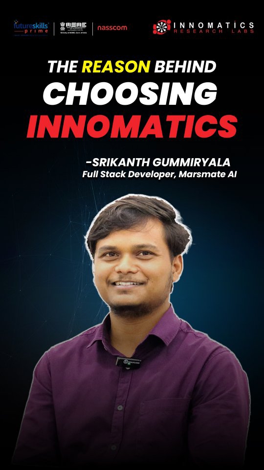 Innomatics Research Labs Facebook ad: The Reason Behind Choosing Innomatics-Srikanth’s Success…