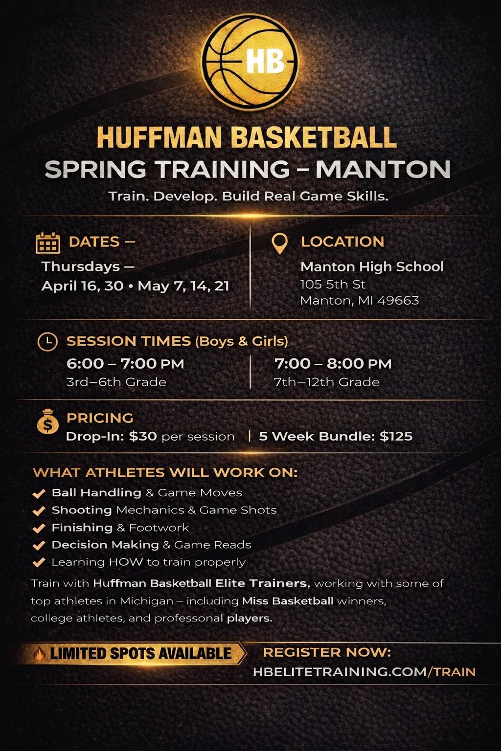 Huffman Basketball Facebook ad: Northern Michigan Basketball Training - Traverse City…
