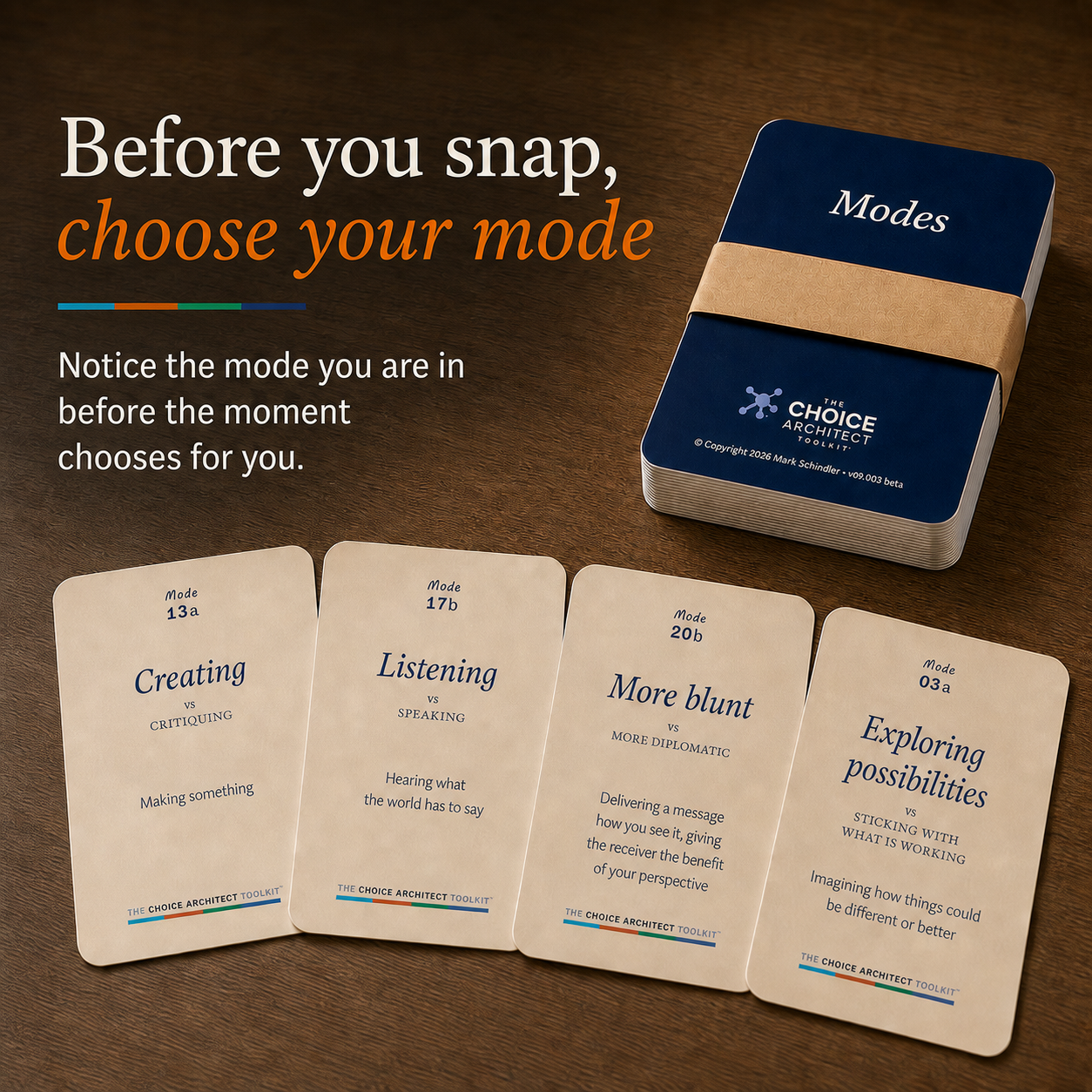 Choice Architect Facebook ad: Before you react, find your mode
