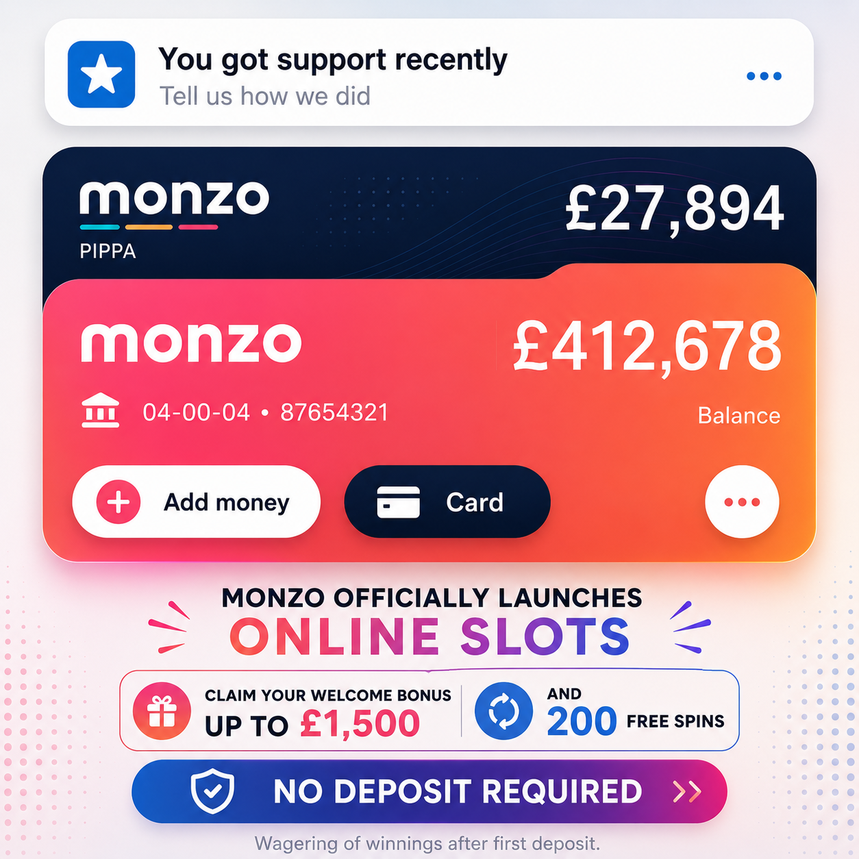 Ultimate Deals Facebook ad: MONZO SLOTS