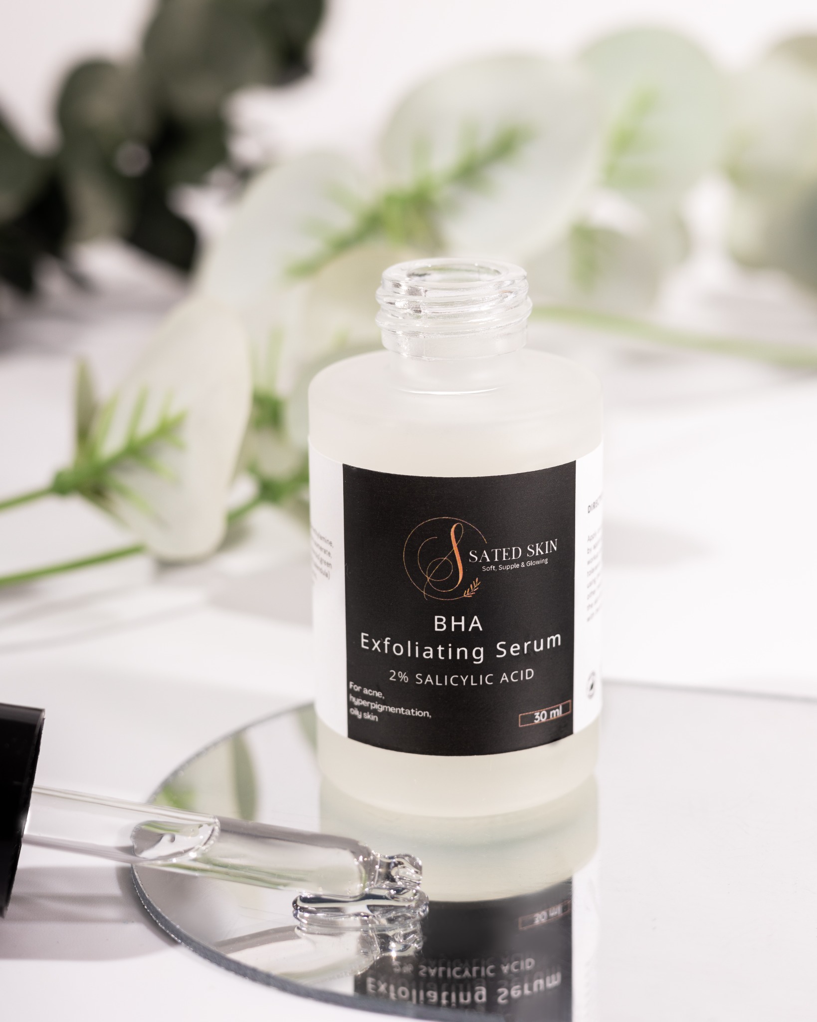 Sated Skin Facebook ad: Tired of clogged pores, stubborn blackheads and dull…