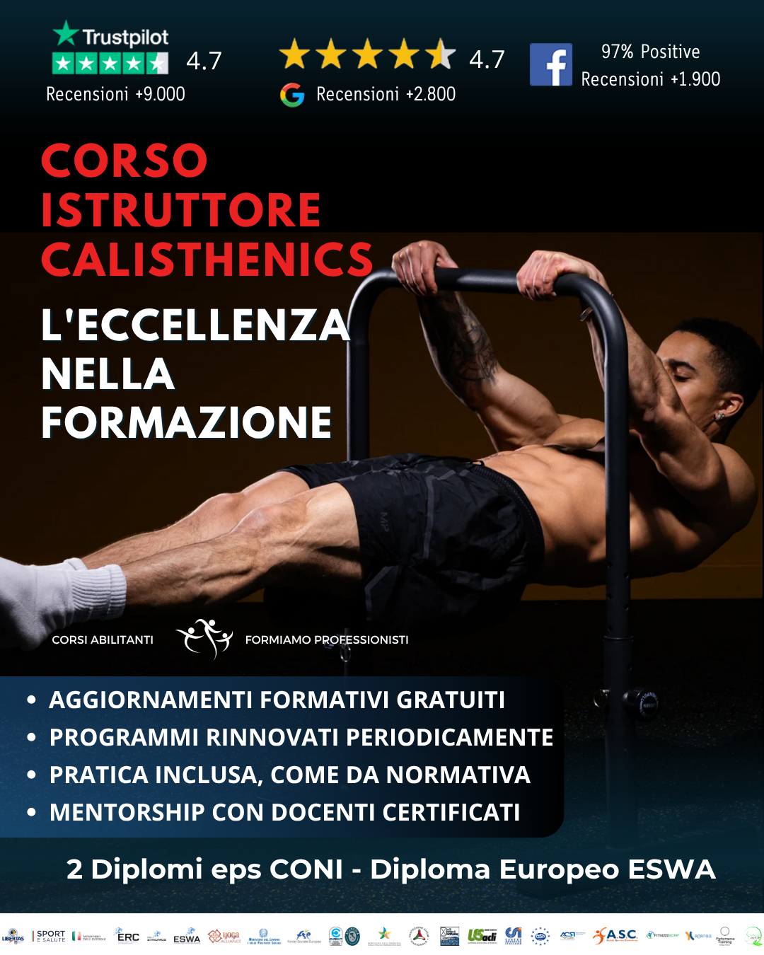 Accademia Italiana Fitness Facebook ad: Diventa Istruttore di Calisthenics Certificato