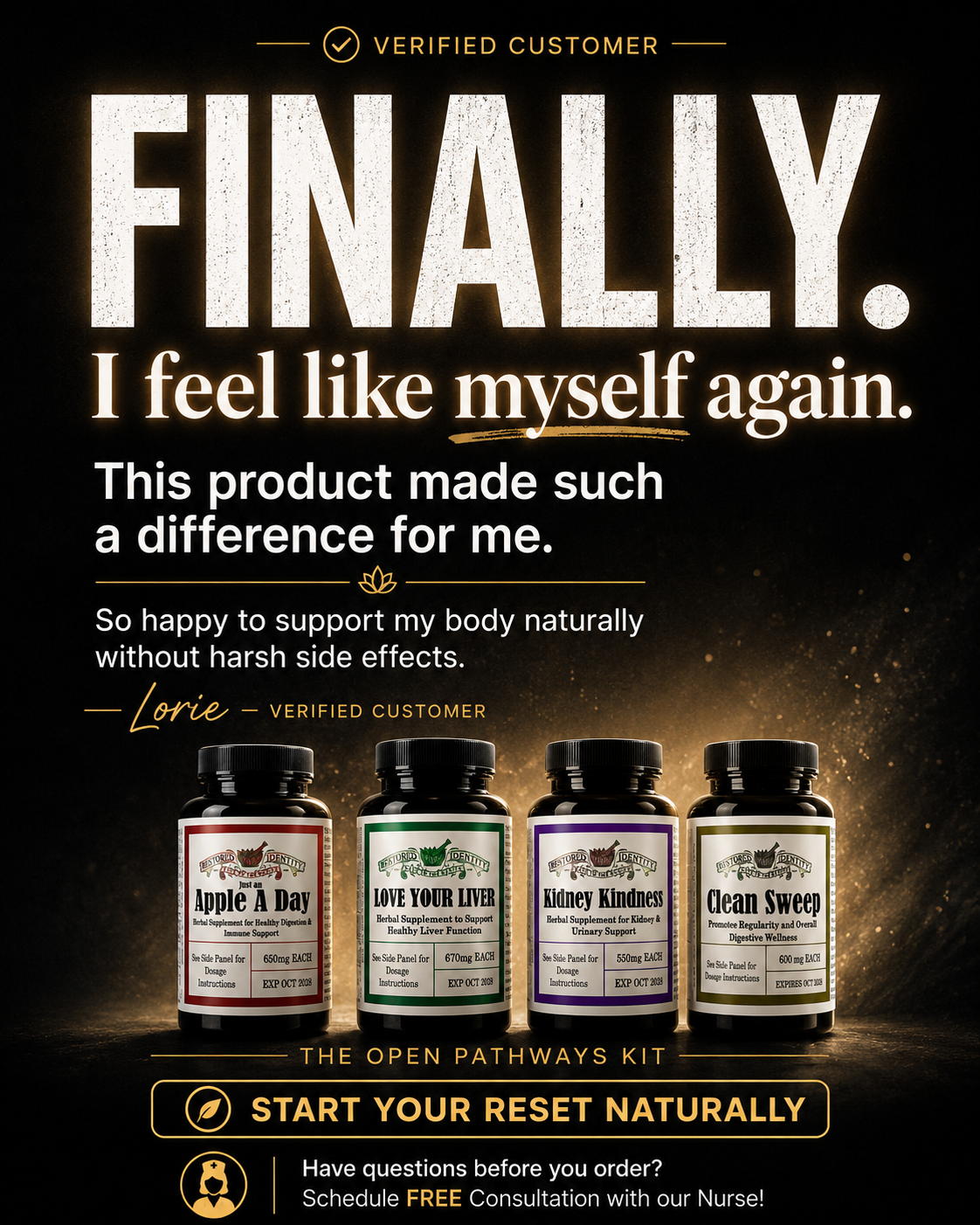 Restored Identity Facebook ad