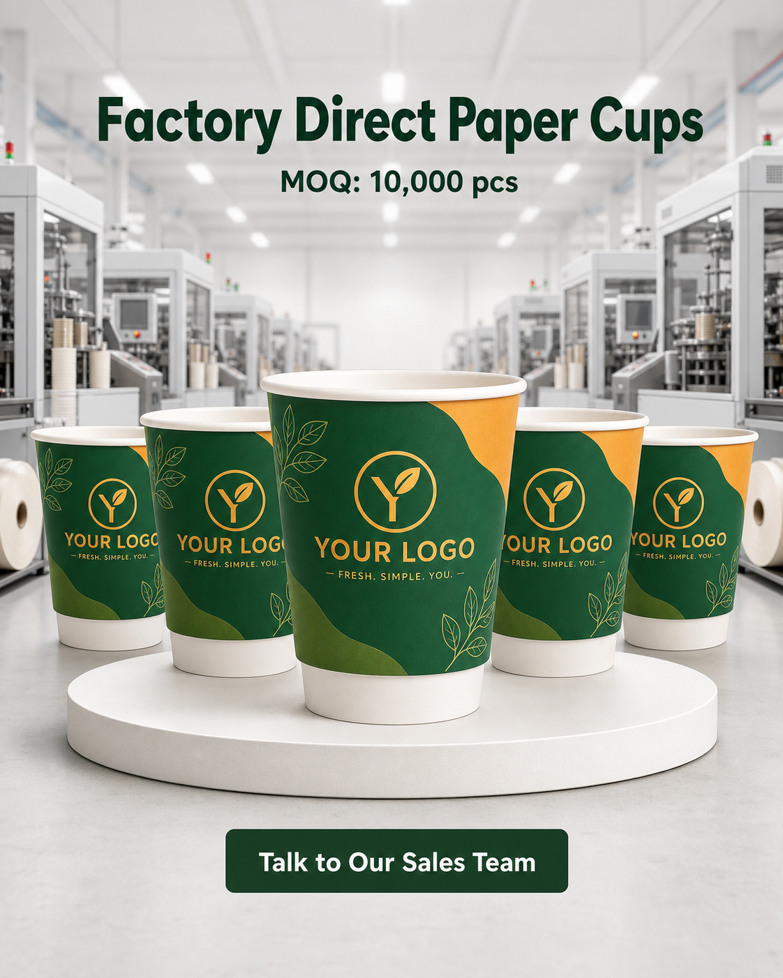 Mingyuan Paper Cup Machine Facebook ad: MOQ from 10,000 pcs