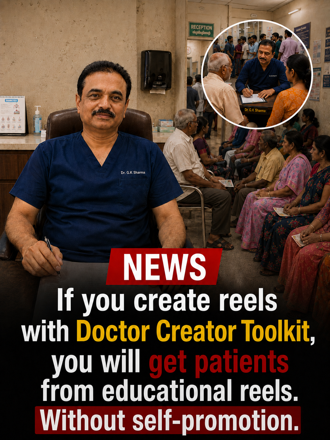 Hook Examples Facebook ad: Get Patients from Reels