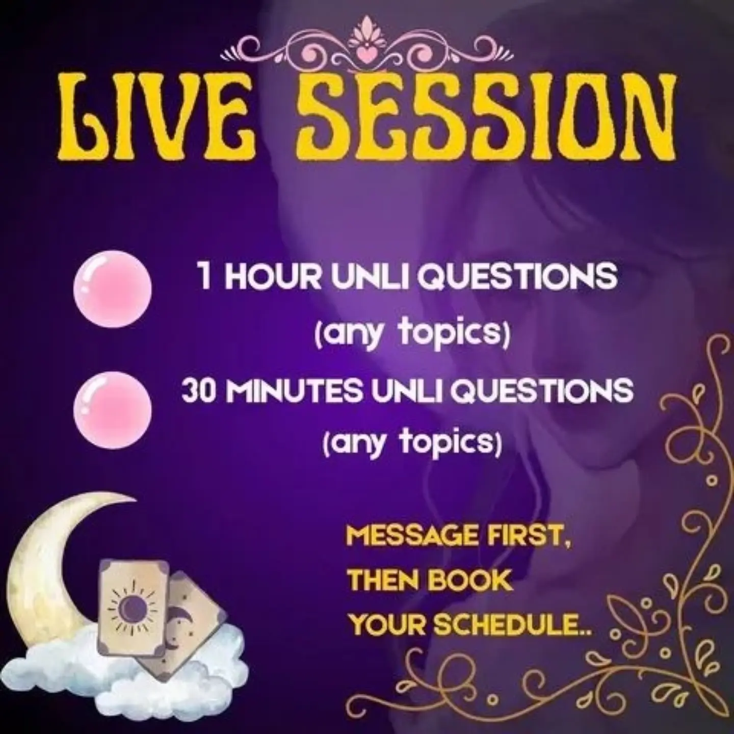 Lune Daydream Tarot Facebook ad: ๐๐๐ฅ๐๐จ๐ฆ๐ ๐ญ๐จ ๐๐ฎ๐ง๐ ๐๐๐ฒ๐๐ซ๐๐๐ฆ ๐๐๐ซ๐จ๐ญ!