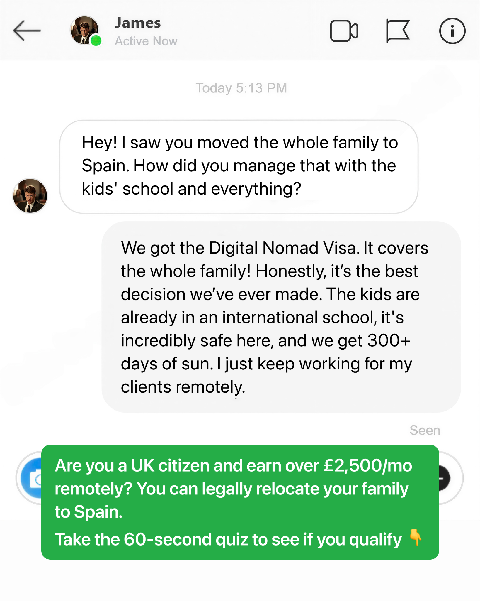 SpainBridge Relocation Facebook ad